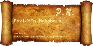 Paxián Makabeus névjegykártya